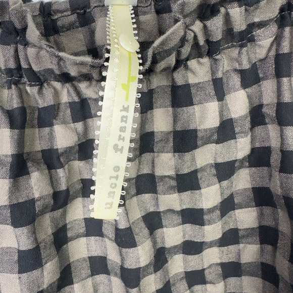 Uncle Frank Dress S Gray White Gingham Embroidered Off Shoulder Cottage Vacation - Picture 9 of 10